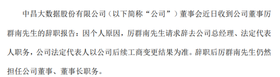 st中昌厉群南辞去总经理职务仍在公司担任董事长2019年薪酬为652万元