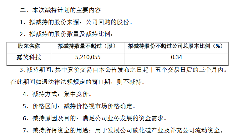 露笑科技：拟减持回购的521万股股份 