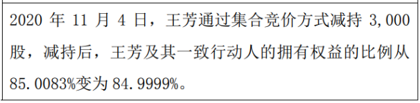 锦好医疗：股东王芳减持3000股权益变动后持股比例为27.586% 
