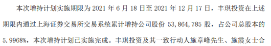 东百集团控股股东丰琪投资增持5386.48万股 占公司普通股总股本比例为5.9968%