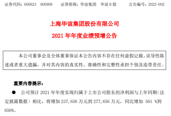 华谊集团2021年预计净利增加23.77亿-27.77亿