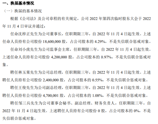 莹科精化任命沈梓正为公司董事长2022上半年公司净利135897万