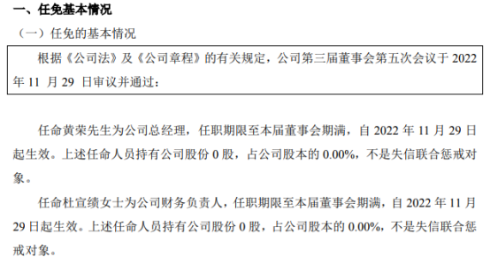 携泰健康任命黄荣为公司总经理2022上半年公司净利244325万