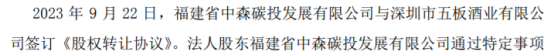 KAIYUN通辉股份股东福建省中森碳投发展通增持1885万股 股东深圳市五板酒业减持1885万股(图1)