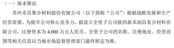 KAIYUN禾昌聚合拟投资4000万设立全资子公司陕西新禾润昌复合材料有限公司(图1)
